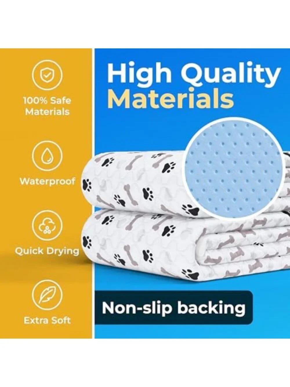 Washable Waterproof Dog Pee Pads - Reusable Anti-Slip Puppy Training Pads (2